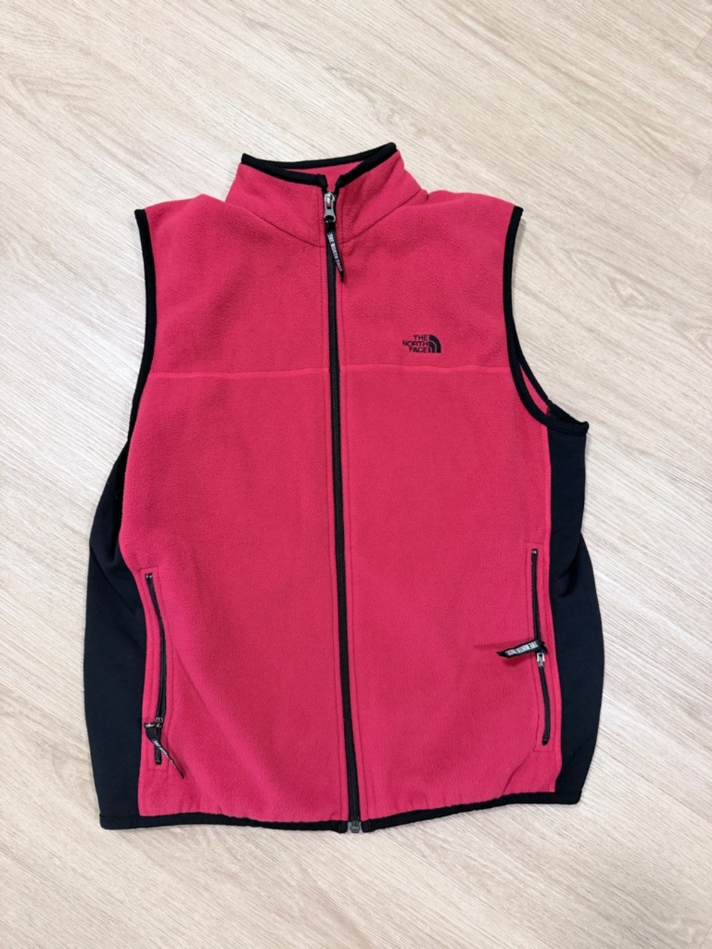 The North Face Red and Black Fleece Vest
